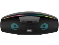 Беспроводная Bluetooth колонка динамик BKK B100 с LED подсветкой 20W с микрофоном, Аккумуляторная блютуз акустика караоке USB SD FM AUX Черная