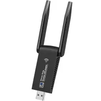 Двохдіапазонний бездротовий Wi-Fi адаптер Digital Lion UWA-05 Wifi Репітер з USB 3.0 підключенням 2.4 ГГц + 5 ГГц 1300 Mbps 2 антени UWA05 Чорний