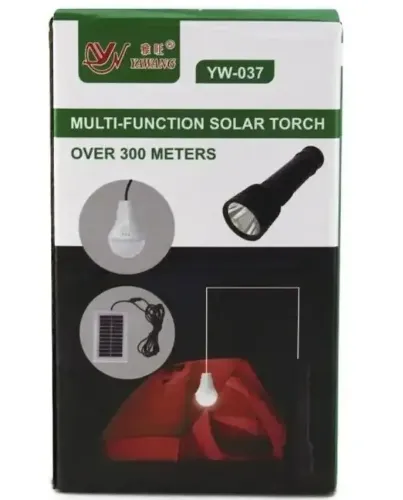 Ручной аккумуляторный фонарик X-Balog BL YW-037 3W с гибкой LED лампой и солнечной панелью Туристический фонарь Power Bank Yawang для кемпинга Черный