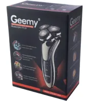 Бездротова роторна бритва GEMEI GM-7719 для вологого гоління 3W, Водонепроникна електробритва тример з плаваючими головками для бороди Gemmy