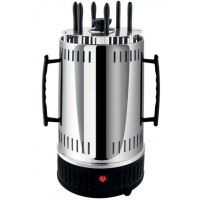 Вертикальна шашличниця електрична Domotec MS-7781 1000W на 6 шампурів Black електрошашличниця чорна