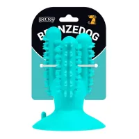 Жувальна іграшка для собак Bronzedog PetFun Dental кактус для чищення зубів на присосці з отвором для їжі, Зубна щітка для чищення Бронзедог