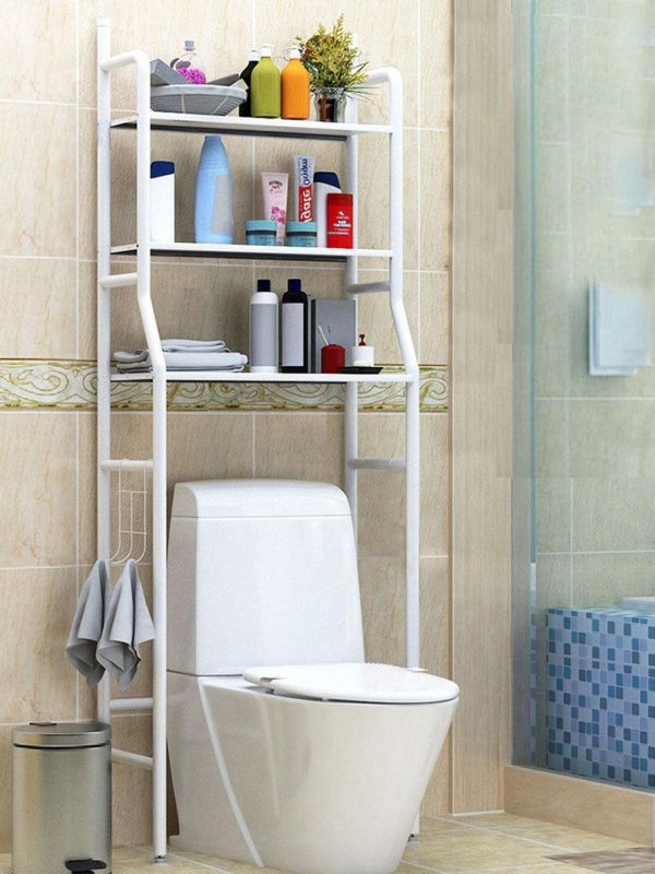 Стійка над унітазом Supretto Toilet rack Біла TW-101 підлоговий стелаж, Полиця, органайзер для зберігання, етажерка WM-64