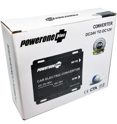 Автомобільний понижуючий інвертор PowerOne Plus DC / DC 24V-12V 10A 120W, Авто перетворювач напруги GS-10A 24В-12В постійного струму Автоінвертор