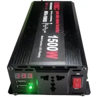 Автомобільний перетворювач інвертор UKC NFA-1500D 12V-220V з чистою синусоїдою 1500W, Автоперетворювач напруги струму AC/DC від акумулятора