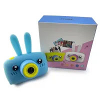 Дитячий акумуляторний фотоапарат DVR Baby Camera XL - 500R зайчик, Дитяча цифрова камера 7688 600mAh, цифровий фотоапарат для дітей Блакитний