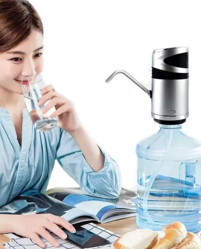Автоматична помпа для води на бутель Water Dispenser XL - 129 срібляста, портативний акумуляторний насос електричний диспенсер дозатор на кулер