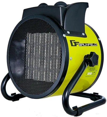 Теплова гармата Grunfeld GG1506-2 3000W 3 режими до 280 м3/год, Електричний підлоговий обігрівач тепловентилятор NF-002 3кВт від мережі Жовтий
