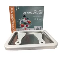 Ручний апарат для приготування морозива Ice Cream Maker Instant, Морожениця Роликова тарілка з 2 лопатками для морозива ручної роботи