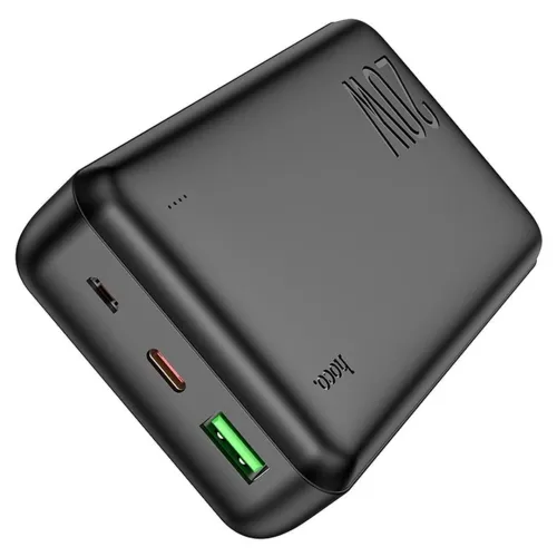 Зовнішній акумулятор з швидкою зарядкою Power Bank Hoco J87A 20000mAh PD20W + QC3.0(22.5 W), Портативна батарея повербанк Хоко з виходом Type-C Чорний