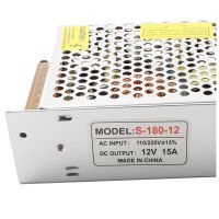 Універсальний блок живлення адаптер 12V 15A 180W Brille S-180-12 Metall для SMD світлодіодних стрічок моніторів