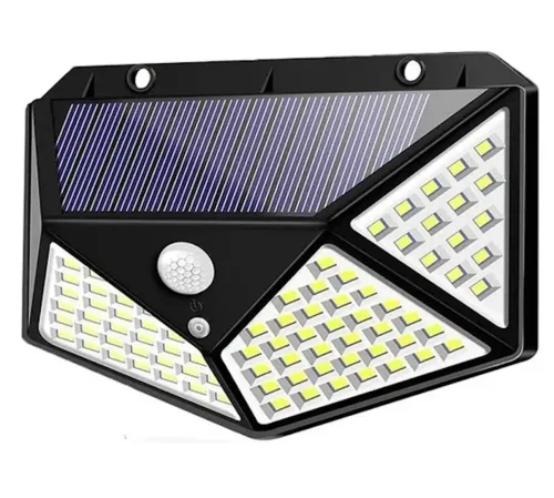 Вуличний потрійний ліхтар Solar Interaction Wall Lamp CL - 100 на сонячній батареї з датчиком руху, Настінний акумуляторний світильник 100 LED