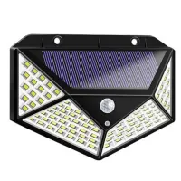 Вуличний потрійний ліхтар Solar Interaction Wall Lamp CL - 100 на сонячній батареї з датчиком руху, Настінний акумуляторний світильник 100 LED