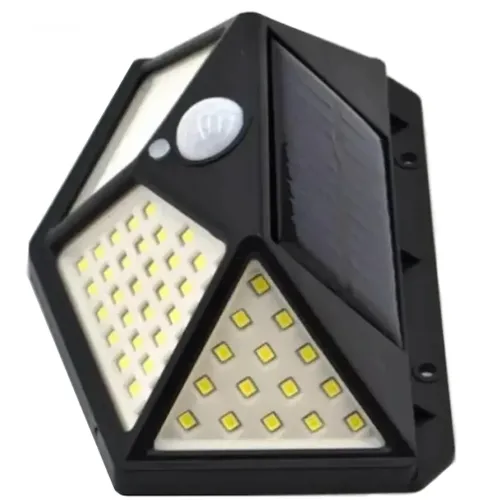 Вуличний потрійний ліхтар Solar Interaction Wall Lamp CL - 100 на сонячній батареї з датчиком руху, Настінний акумуляторний світильник 100 LED
