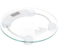 Електронні підлогові ваги Domotec MS-2003A до 180 кг, круглі скляні ваги з Led дисплеєм домашні для зважування крок 0.1 кг MS2003A прозорі