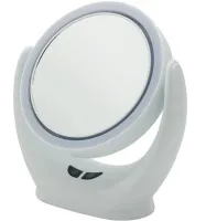 Настольное круглое косметическое зеркало Mirror Lamp YT-M513 с LED подсветкой и увеличением для макияжа, Увеличительное зеркало на подставке Белое