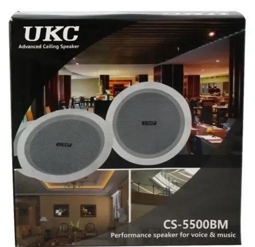 Стельові динаміки UKC CS-5500BM 6W водостійка стельова акустика стерео колонка для врізного монтажу в стелю CS 5500 5,5 " для дому Біла