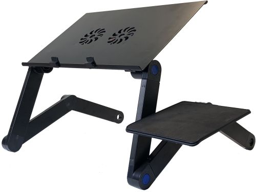 Складной столик трансформер для ноутбука Laptop Table T8 с USB-охлаждением и подставкой для мышки, Раскладной стол для ноутбуков с вентилятором