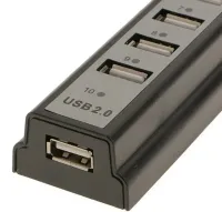 Активний USB хаб Digital YK-185 Black на 10 портів з активною зарядкою, Розгалужувач з блоком живлення Юсб Hub з 10 виходами для комп'ютера Чорний