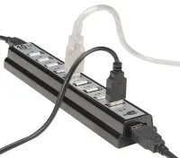 Активний USB хаб Digital YK-185 Black на 10 портів з активною зарядкою, Розгалужувач з блоком живлення Юсб Hub з 10 виходами для комп'ютера Чорний