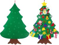 Фетровий новорічна ялинка Зроби сам DIY Christmas Tree BF-01 25 аксесуарів на липучках, Різдвяна ялинка 100x70 см своїми руками на стіну