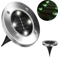 Вуличний садовий LED світильник на сонячній батареї Solar Disk Lights, Універсальне підсвічування в сад IP65, Грунтовий світлодіодний ліхтар зі штиком