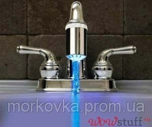 Насадка на кран підсвічування води покращена турбіна,