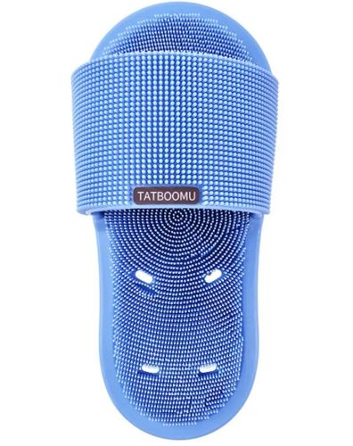 Силіконовий масажний ляпас Massage Slipper Tatboomu для масажу стоп ніг, тапочок 28.5х13.5 см з акупунктурним ефектом з силікону для душу Синій