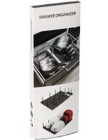 Розсувний кухонний тримач сушарка Drawer Organizer LY-308 для сушіння посуду і кришок на мийку, телескопічна підставка для тарілок MAG-743