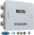 Конвертер перехідник VGA на AV RCA тюльпан, Універсальний Активний адаптер зі звуком і зовнішнім живленням VGA-AV аудіо 3.5 mm Converter Mini 1080P