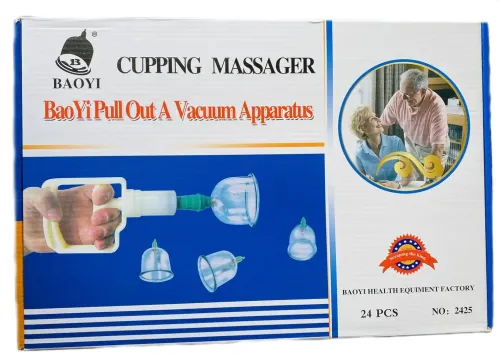 Вакуумні масажні антицелюлітні банки з насосом-Pull Out a Vacuum Apparatus KL 24 шт, Медичний набір з 24 вакуумних банок для масажу