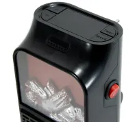 Портативний міні обігрівач з імітацією полум'я Flame Heater W-012 з LCD екраном 800W в розетку, Тепловентилятор камін з пультом 800Вт Чорний