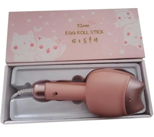 Керамічна плойка для завивки волосся 32 мм Egg Roll Stick XL-290 45W, керамічні щипці для завивки волосся з подвійним циліндром для локонів рожева
