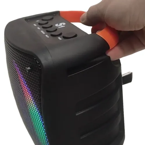 Бездротова Bluetooth колонка JBK-S1 з RGB LED підсвічуванням і функцією Power Bank, акумуляторна блютуз акустика USB AUX для Android IOS Чорна