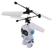 Літаючий робот Robot Flying Aircraft VIATOYS PC520 летить за рукою, Індукційна літаюча USB іграшка з сенсорним управлінням від руки і підсвічуванням