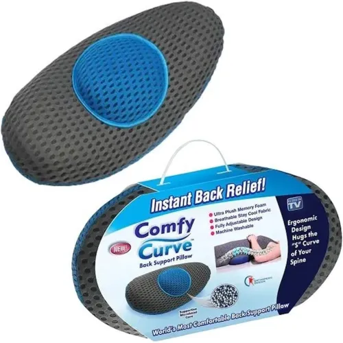 Подушка ортопедична поперекова Back Support Pillow Comfy Curve з ефектом пам'яті, Подушка для полегшення болю під спину з м'яким покриттям для сну