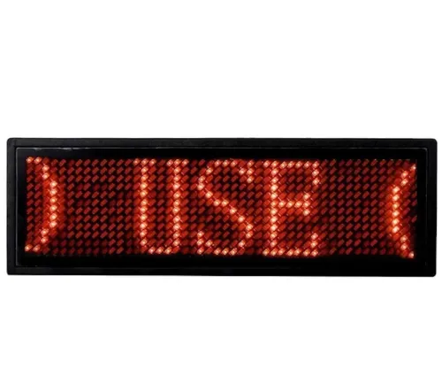 Електронний світлодіодний LED бейджик UKC B1248 Red з біжучим червоним рядком біжучий рядок бейдж 92х39мм з лід підсвічуванням від акумулятора Чорний