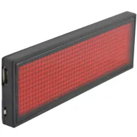 Електронний світлодіодний LED бейджик UKC B1248 Red з біжучим червоним рядком біжучий рядок бейдж 92х39мм з лід підсвічуванням від акумулятора Чорний