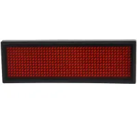 Електронний світлодіодний LED бейджик UKC B1248 Red з біжучим червоним рядком біжучий рядок бейдж 92х39мм з лід підсвічуванням від акумулятора Чорний