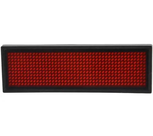 Електронний світлодіодний LED бейджик UKC B1248 Red з біжучим червоним рядком біжучий рядок бейдж 92х39мм з лід підсвічуванням від акумулятора Чорний
