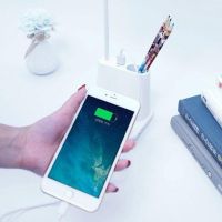 Настільна акумуляторна LED лампа Bionic Desk Lamp DL-43, світлодіодний сенсорний світильник 3 в 1 Power Bank розумна лампа