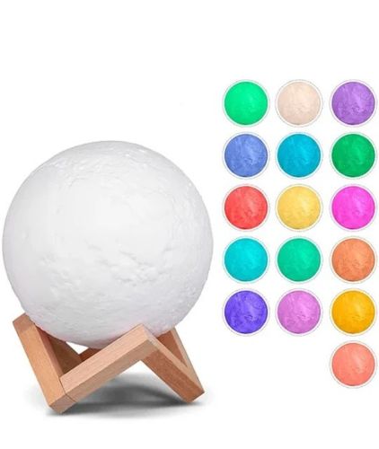 Настільний великий світильник UFT Magic 3D Moon Light Lamp 15 см, акумуляторна лампа місяць, нічник місяць RGB