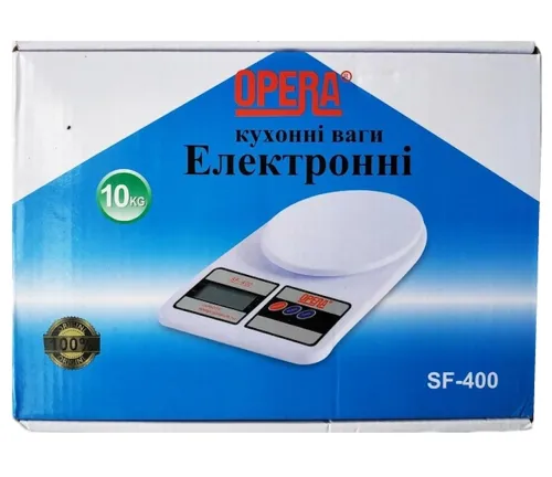 Електронні Настільні ваги від 1г до 7 кг SF-400, Кухонні ваги з Led дисплеєм з круглою платформою для зважування продуктів білі