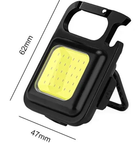  Карманный фонарик брелок Bailong SH-J031-SWS COB 240 LED с магнитом и карабином, Аккумуляторный водонепроницаемый мини фонарь на ключи с открывалкой