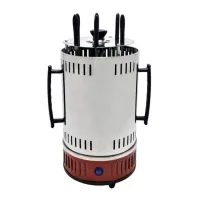 Вертикальна електрична шашличниця Domotec MS-7783 1000W на 6 шампурів, Настільна Електрошашличниця для дому зі знімним піддоном Червона