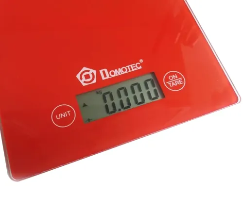 Кухонні електронні ваги Domotec MS-912 від 1 гр до 7 кг, прямокутні сенсорні ваги MX-402 з плоскою платформою для зважування продуктів червоні