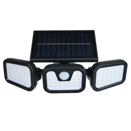 Вуличний потрійний ліхтар Split Solar Wall Lamp FL - 1725B на сонячній батареї з датчиком руху, Настінний акумуляторний вологозахищений світильник