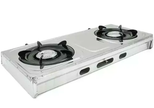 Настільний газовий таганок Domotec MS-6606 на 2 конфорки переносна двоконфорочна газова плита настільна варильна поверхня для балонного газу