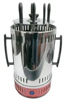Вертикальна електрична шашличниця Domotec MS-7783 1000W на 6 шампурів, Настільна Електрошашличниця для дому зі знімним піддоном Червона