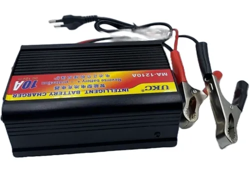 Зарядний пристрій для акумулятора UKC Battery Charger 12v 10A MA-1210A з вбудованим амперметром, Зарядка для акумуляторів авто і мото Чорний